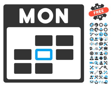 Bonus ile Pazartesi takvim kılavuz vektör simgesi