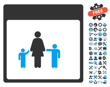 Bonus ile anne takvim sayfası vektör simgesi