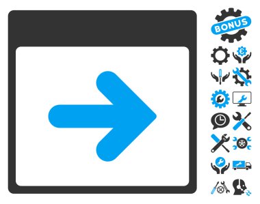 Bonus ile sonraki takvim gün vektör simgesi