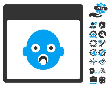 Yenidoğan kafa ile Bonus sayfa vektör simge takvim