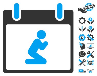 Kişi takvim gün vektör simge Bonus ile dua