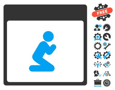 Kişi takvim sayfası vektör simge Bonus ile dua