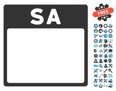 Cumartesi Bonus ile sayfa vektör simge takvim