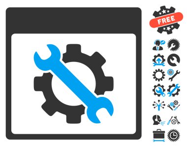 Ayarları araçları ile Bonus sayfa vektör simge takvim