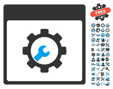 Kur takvim sayfası vektör simge Bonus ile araçları