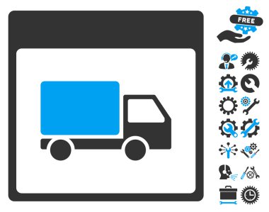 Sevk irsaliyesi kamyon takvim sayfası vektör simge Bonus ile