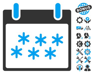 Bonus ile kar takvim gün vektör simgesi