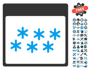 Kar taneleri ile Bonus sayfa vektör simge takvim