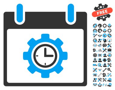 Bonus ile zaman dişli takvim gün vektör simgesi