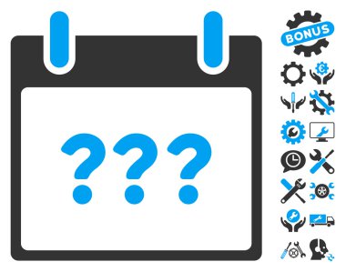 Bonus ile bilinmeyen gün takvim sayfası vektör simgesi