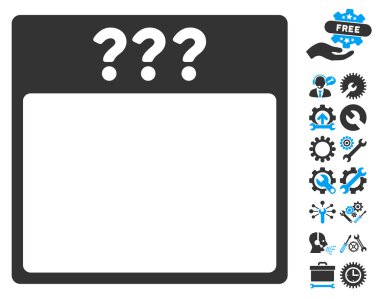 Bonus ile bilinmeyen takvim sayfası vektör simgesi