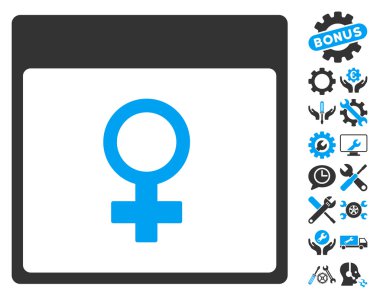 Venüs kadın sembol takvim sayfası vektör simge Bonus ile