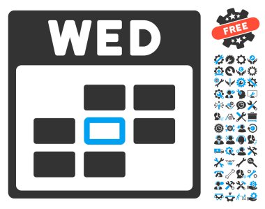 Bonus ile Çarşamba takvim kılavuz vektör simgesi