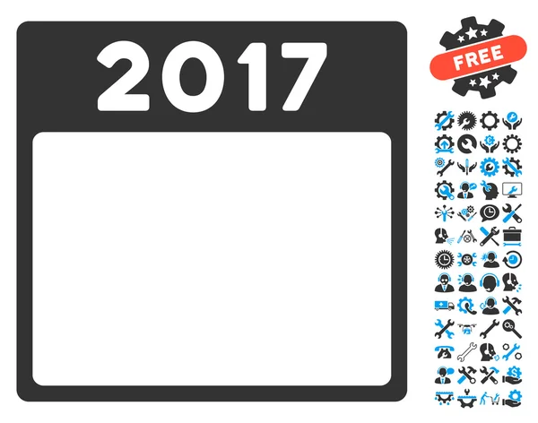 2017 Year Calendar Template Vector Icon With Bonus — Stock Vector