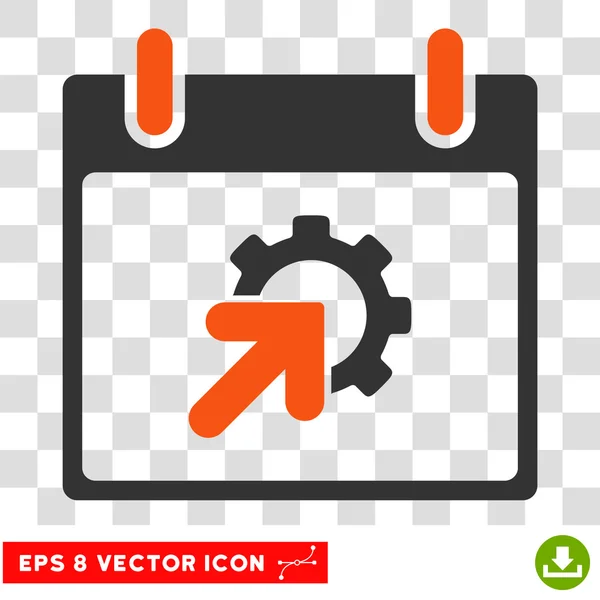 Gear Integration Calendar Day Eps Vector Icon — Stock Vector