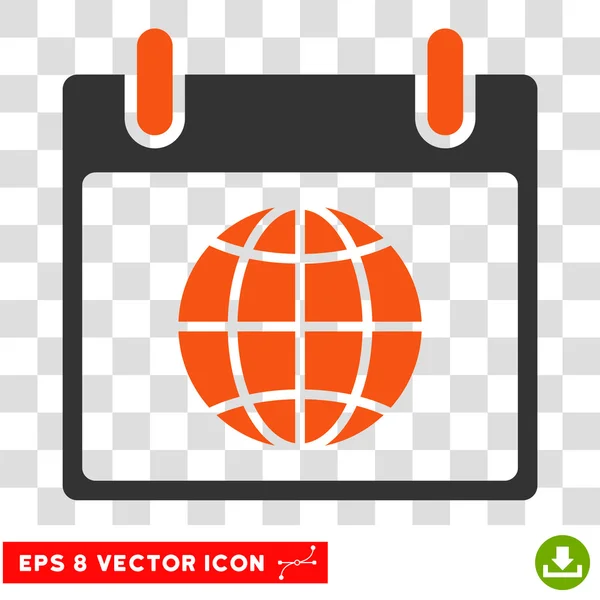 Globe kalender pagina EPS vector pictogram — Stockvector