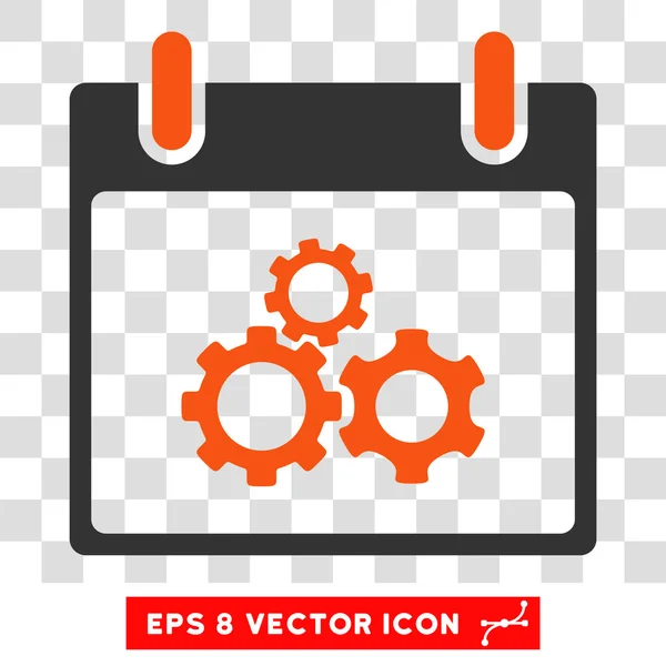 Mécanique Engrenages Calendrier Jour Eps Icône vectorielle — Image vectorielle