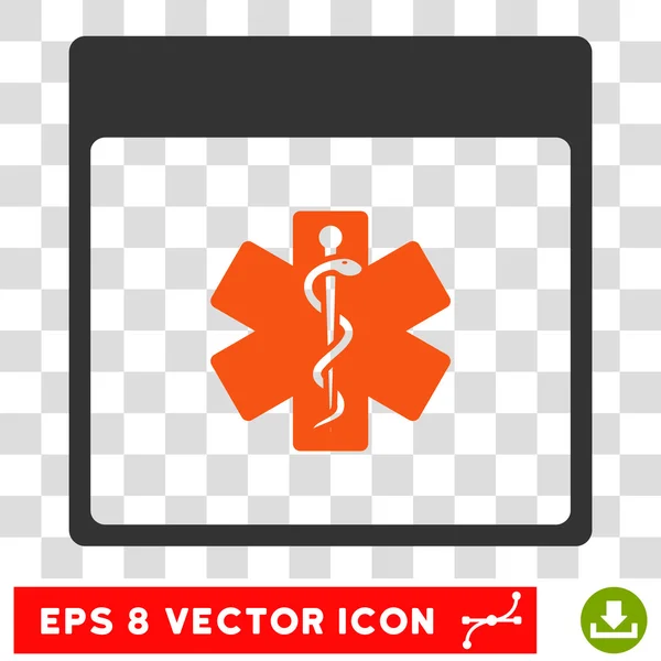 Medical Life Star Calendar Page Eps Vector Icon — Stock Vector