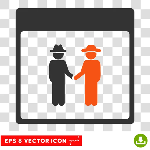 Hombres Handshake Calendar Página Eps Vector Icon — Vector de stock