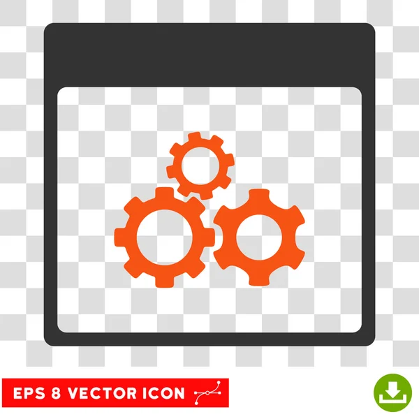 Mechanik Getriebe Kalenderseite eps Vektor-Symbol — Stockvektor