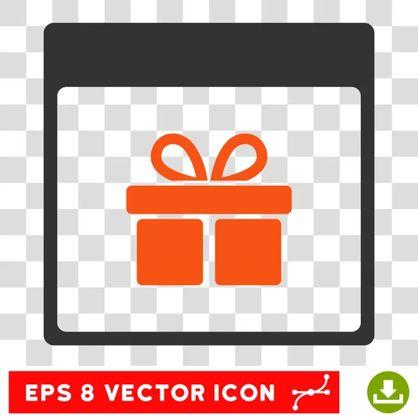 Present Box Calendar Page Eps Vector Icon — Stock Vector