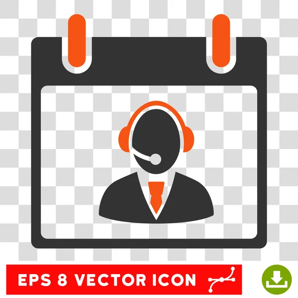 Recepção Operador Calendário Dia Eps Vector Icon — Vetor de Stock