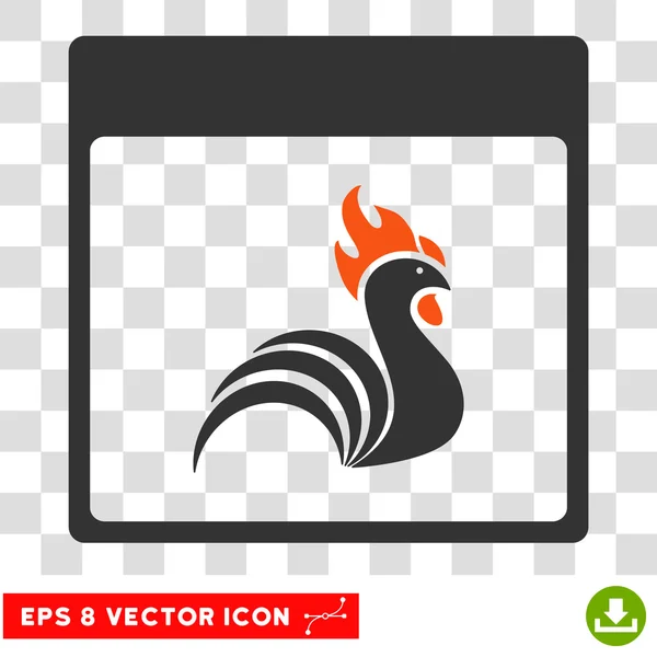 Gallo Calendario Página Eps Vector Icono — Vector de stock