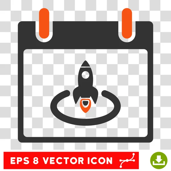 Rocket Start Calendar Page Eps Vector Icon — Stock Vector