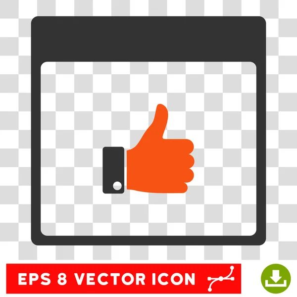 Thumb Up Hand Calendar Page Eps Vector Icon — Stock Vector