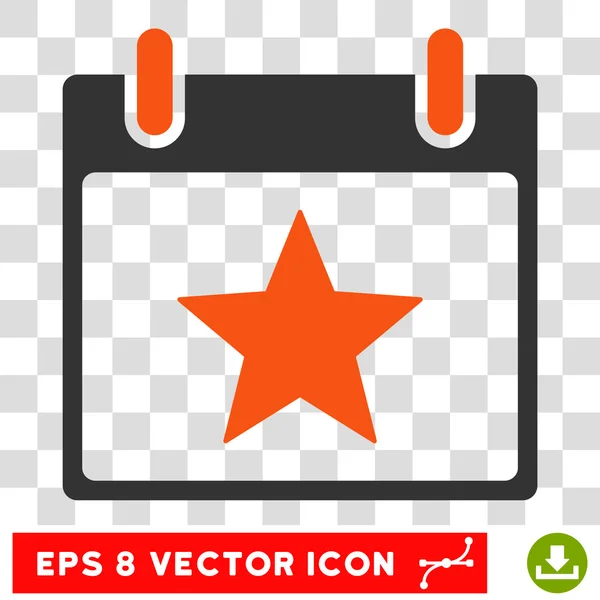Star Calendar Day Eps Vector Icono — Vector de stock