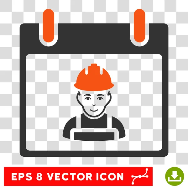 Munkavállaló naptári nap Eps Vector Icon — Stock Vector