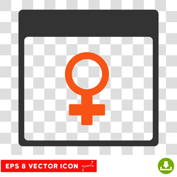 Venus Female Symbol Calendar Page Eps Vector Icon — Stock Vector