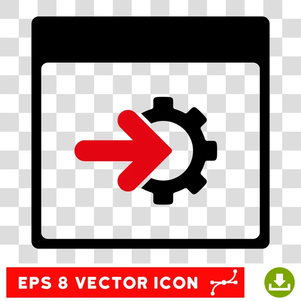 Cog Integration Calendar Page Eps Vector Icon — Stock Vector