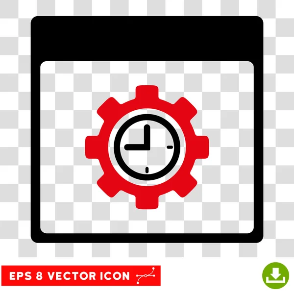 Configuratie Gear kalender pagina Eps Vector klokpictogram — Stockvector