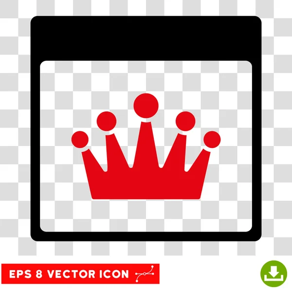 Crown Calendar Page Eps Vector Icon — Stock Vector