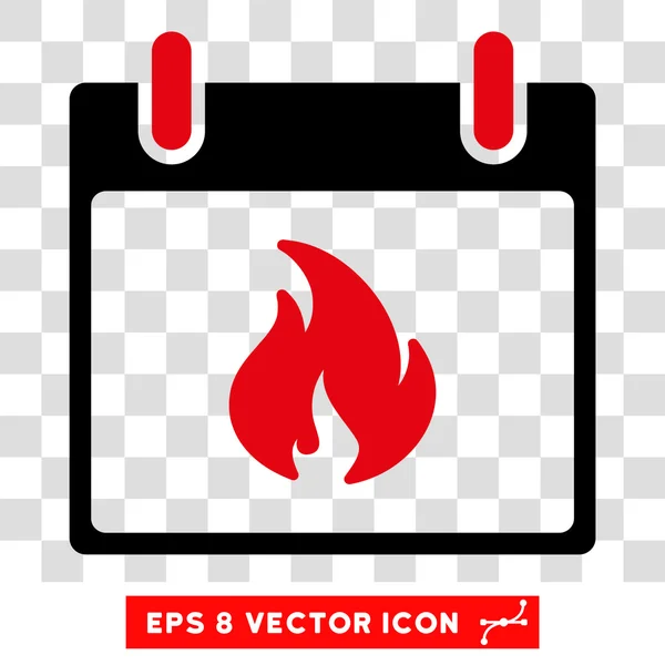 Flame Calendar Day Eps Vector Icon — Stock Vector