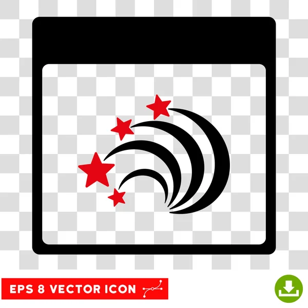 Festive Fireworks Calendar Page Eps Vector Icon — Stock Vector