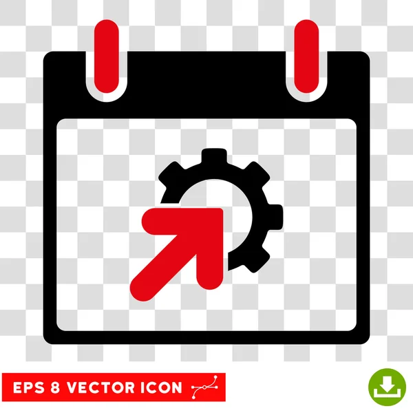 Integración de engranajes Calendario Día Eps Vector Icono — Vector de stock