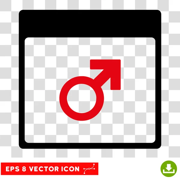 Mars férfi szimbólum naptár lap EPS Vektorikon — Stock Vector