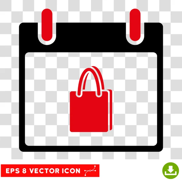Bolsa de compras Calendario Día Eps Vector Icono — Archivo Imágenes Vectoriales