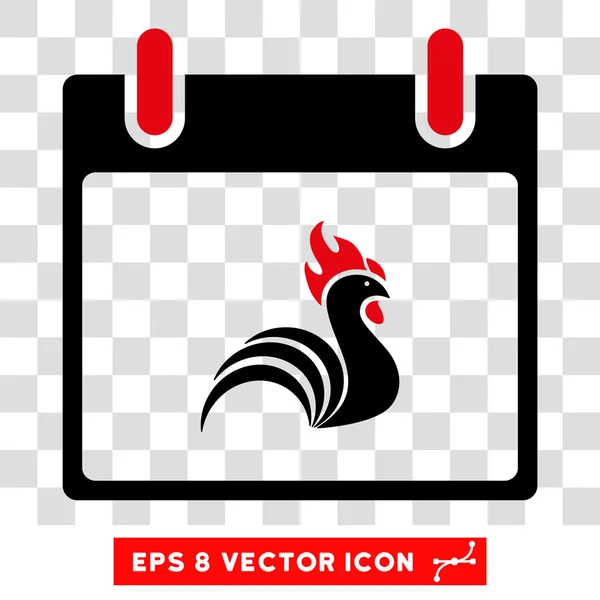 Rooster Calendar Day Eps Vector Icon — Stock Vector