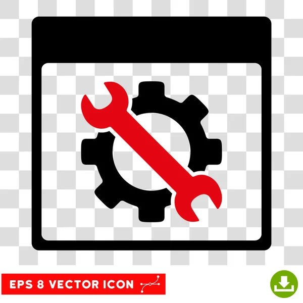 Instellingen tools kalender pagina EPS vector pictogram — Stockvector