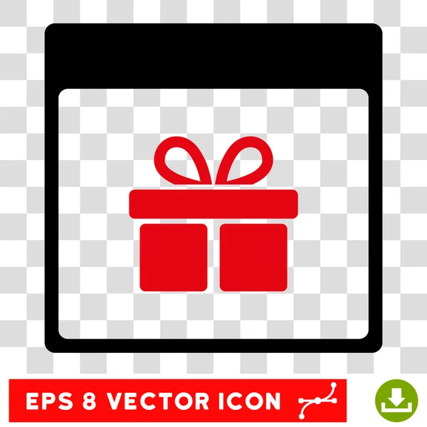 Present Box Calendar Page Eps Vector Icon — Stock Vector
