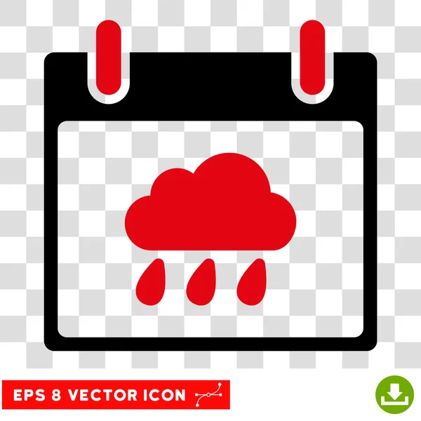 Regen Wolke Kalender Tag eps Vektor Symbol — Stockvektor