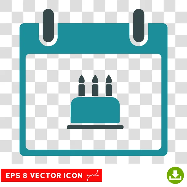 Calendario de la torta de cumpleaños Día Eps Vector Icono — Vector de stock