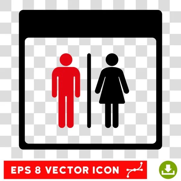 Icono de Vector de Eps de Página de calendario de personas de inodoro — Vector de stock