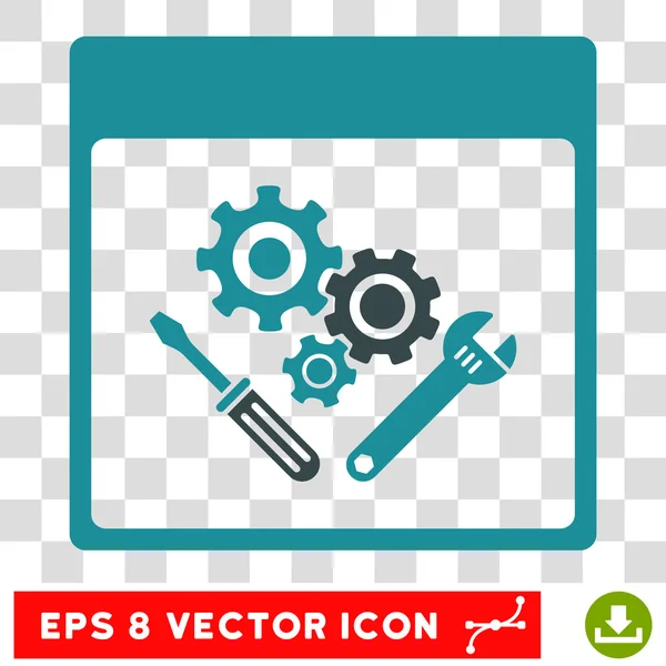 Gear verktyg Kalender sida Eps vektor symbol — Stock vektor