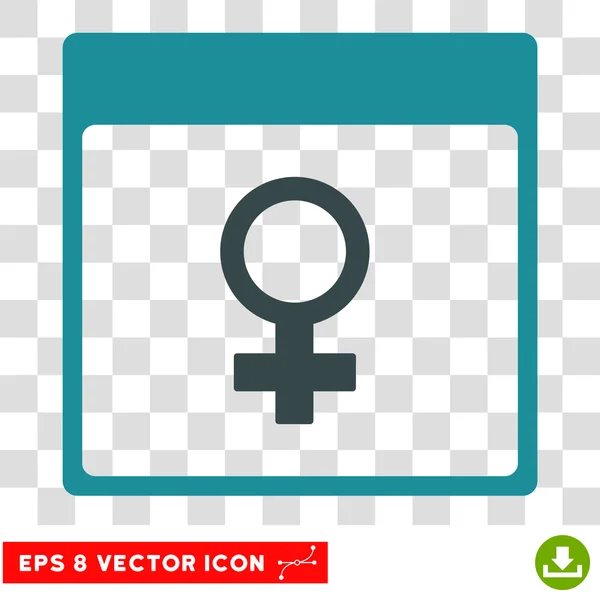 Venus Female Symbol Calendar Page Eps Vector Icon — Stock Vector