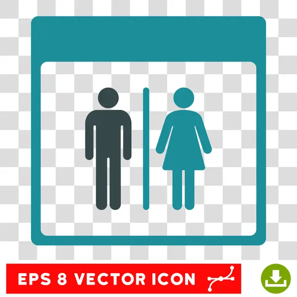 Векторная икона Toilet Persons Calendar Page Eps — стоковый вектор