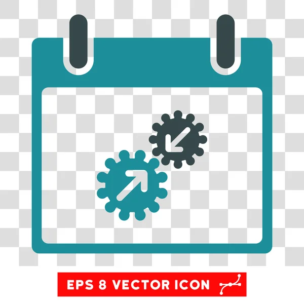 Gears Integration Calendar Day Eps Vector Icon — Stock Vector